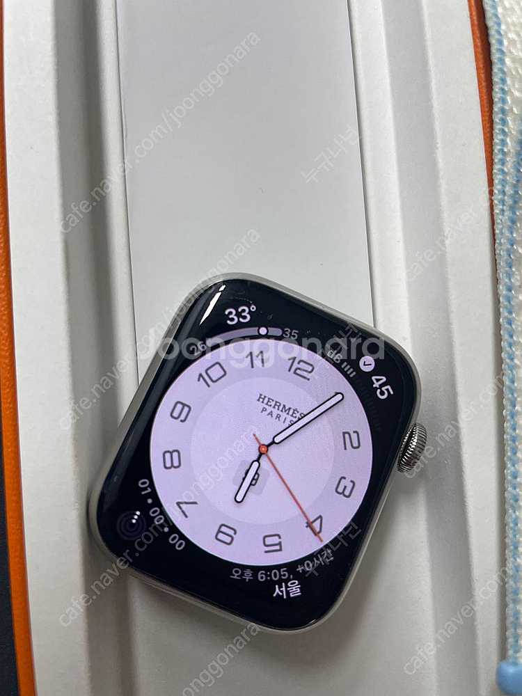 애플워치7에르메스 실버 45mm S급--1