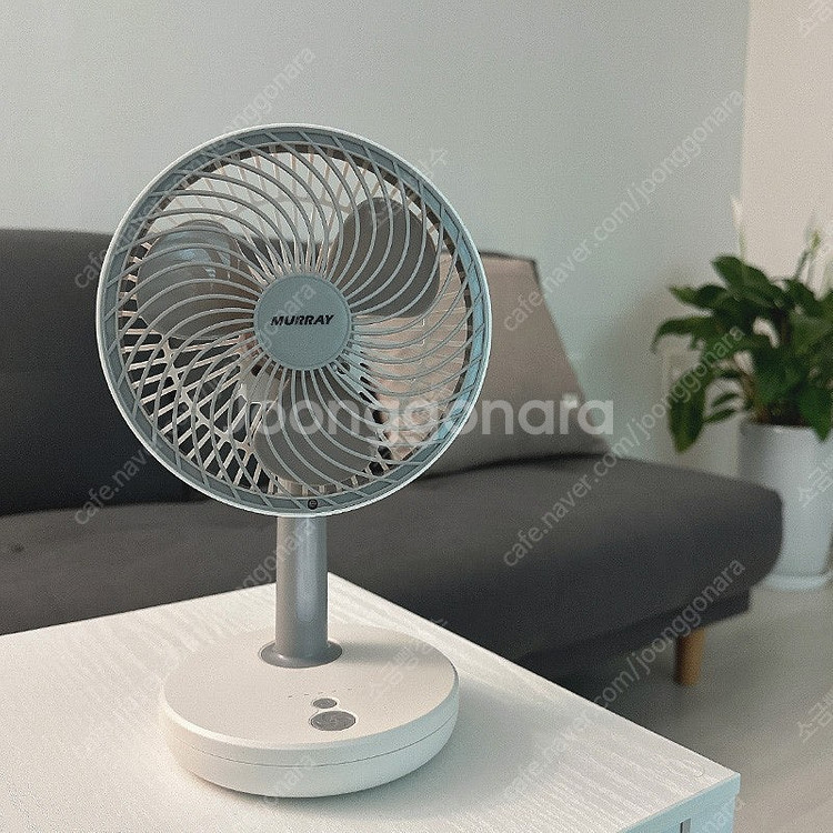 무소음 탁상용 무드등 무선 충전식 선풍기 미개봉 새상품--5