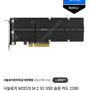 시놀로지 SSD 카드 M2D20/씨게이트 아이언울프 525 SSD 500G*2