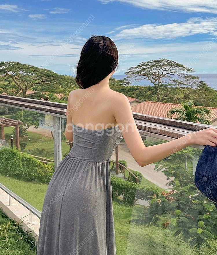 휴양지룩 오프숄더 원피스 + 가디건 택포 (새상품)--1
