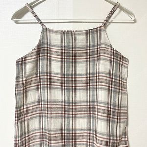 브라운 체크 슬리브리스 나시