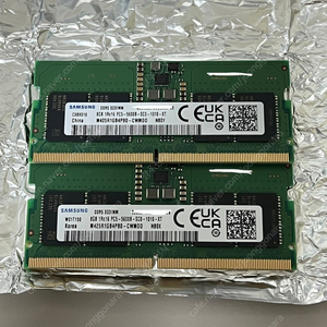 [미사용 적출] 노트북용 삼성 DDR5 8GB 5600MHz 2개 일괄 판매