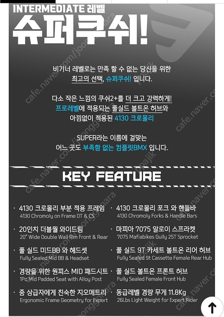 슈퍼쿠쉬 20인치 BMX 자전거(5월 구매, A급) 이미지