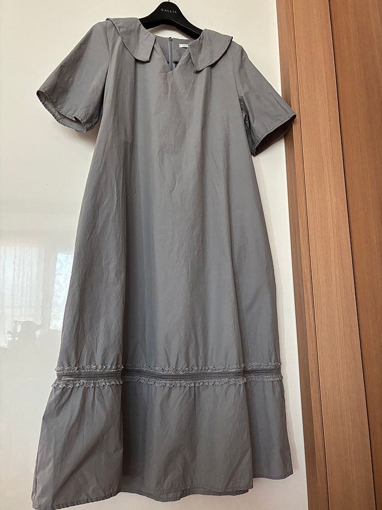 바스락 프릴 레이스 경량 반팔 원피스 결혼식 하객룩 출근룩 타임마인랑방스타일 39000원 이미지