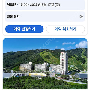 평창휘닉스 8월17일 스탠다드룸7만원