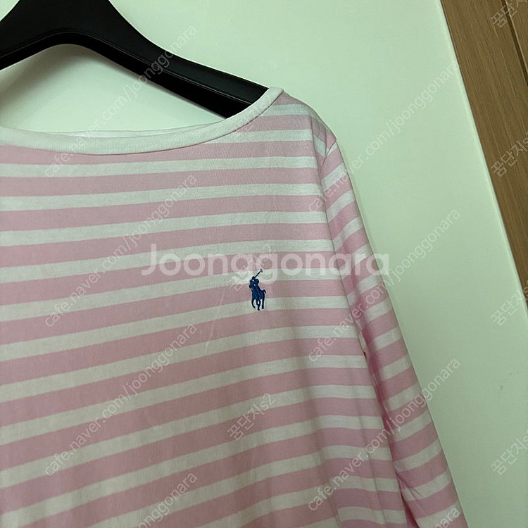 폴로 랄프로렌 핑크 스트라이프 보트넥 티셔츠 올드머니룩...--1