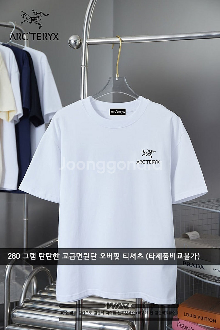 아크테릭스 백 원형 로고 오버핏 티셔츠--3