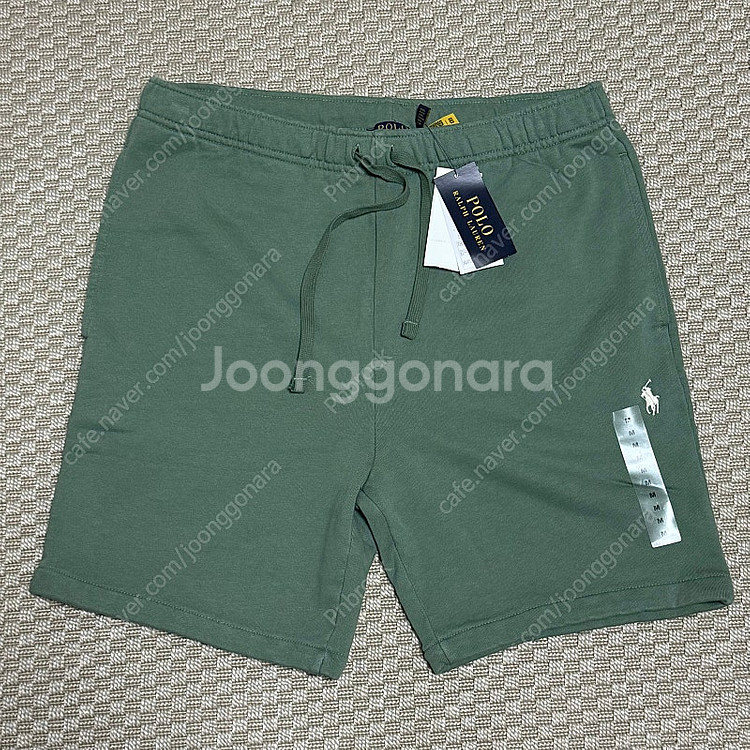 (M) 폴로 랄프로렌 포니 로고 반바지 그린--1
