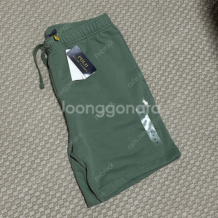 (M) 폴로 랄프로렌 포니 로고 반바지 그린--5