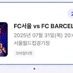 FC서울 vs FC BARCELONA 바르셀로나 2등석 N-E구역 35열 2연석