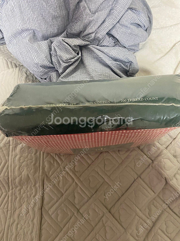 랄프로렌 레드 깅엄 퀸 침구 세트--3