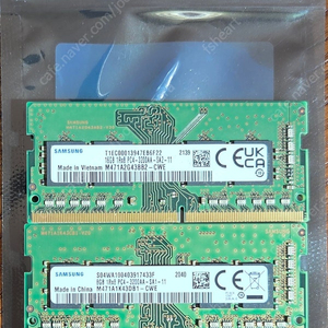 삼성 DDR4 3200Mhz(PC4-25600) SODIMM 노트북용 메모리 16GB 팝니다.