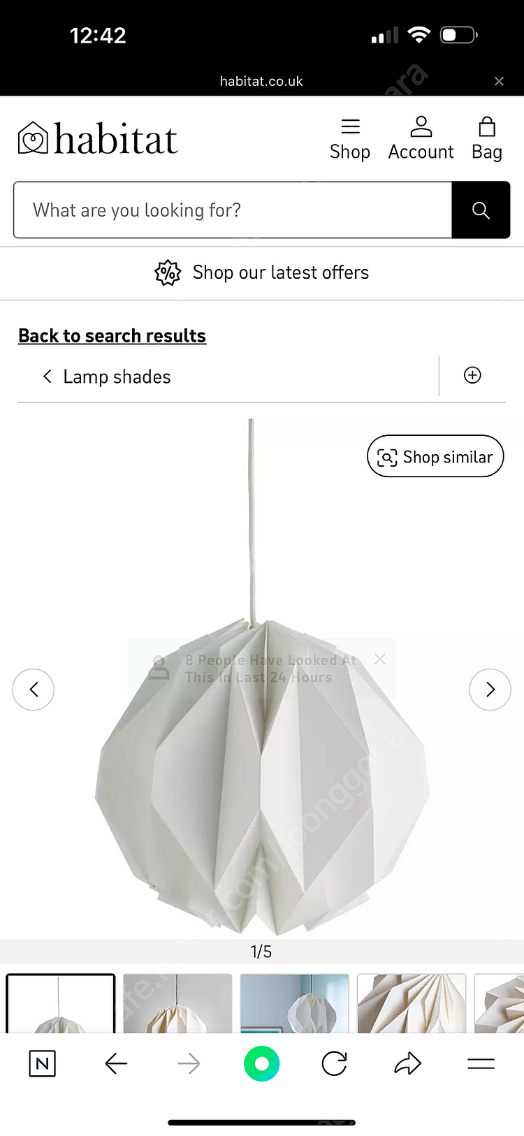 Habitat Origami 램프 갓 36cm--0