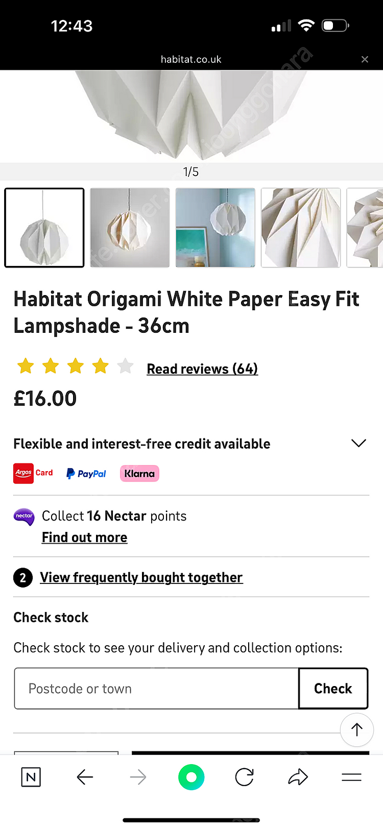 Habitat Origami 램프 갓 36cm--2