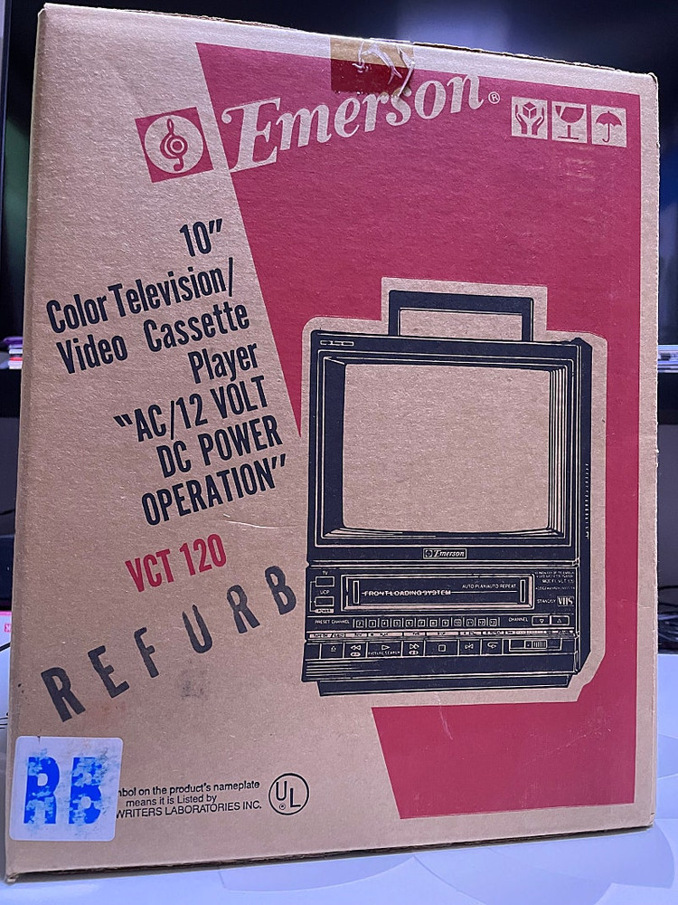 초밀봉(새상품)1989년산~10인치 레트로티비/브라운관 칼라티비/미니 비디오비전/에머슨전자[MADE IN JAPAN...--0