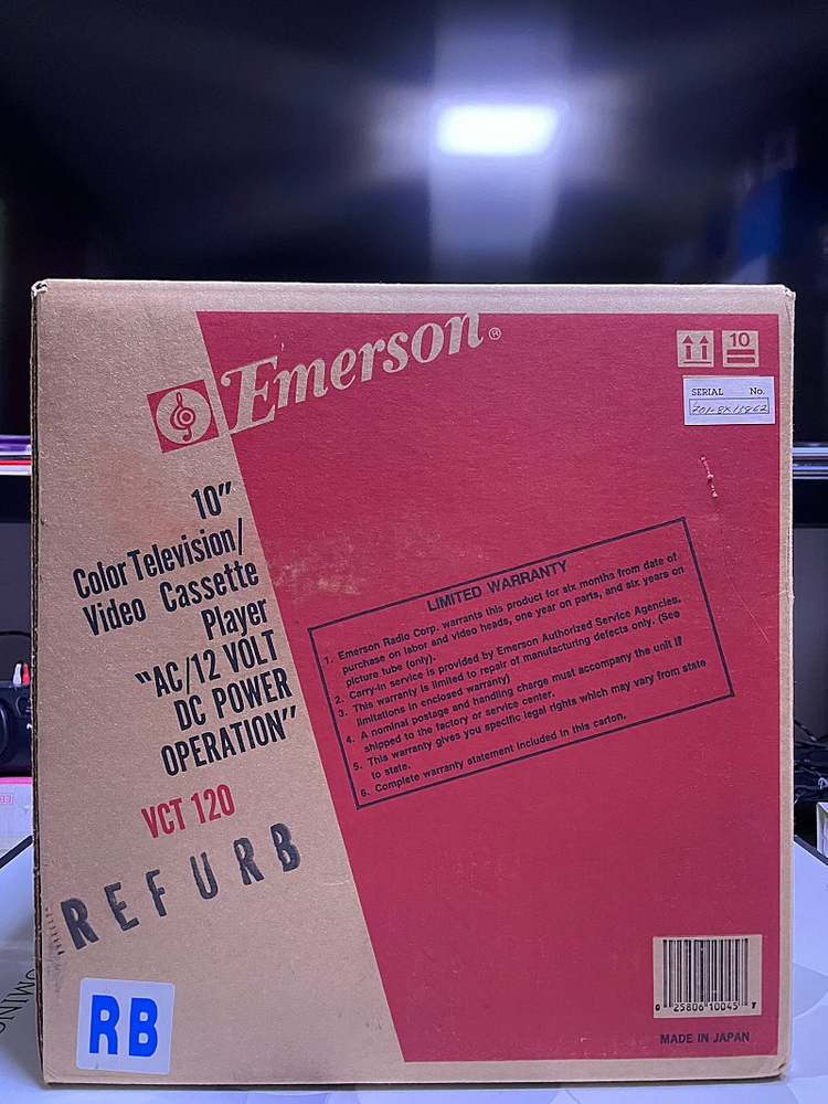 초밀봉(새상품)1989년산~10인치 레트로티비/브라운관 칼라티비/미니 비디오비전/에머슨전자[MADE IN JAPAN...--1