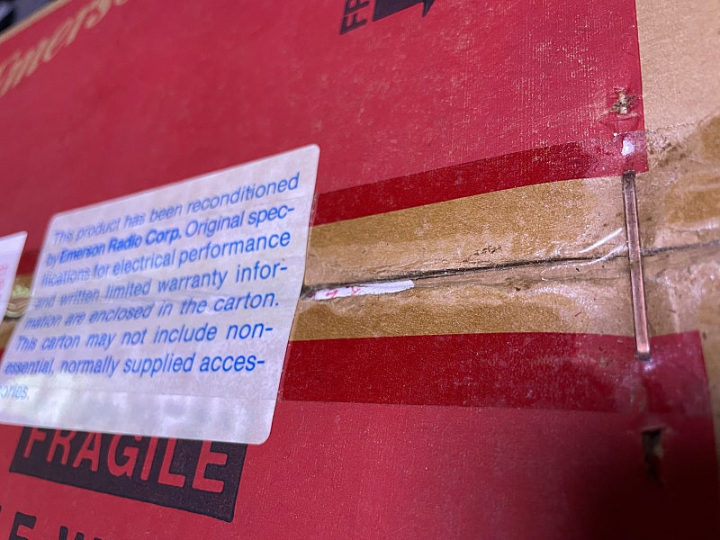 초밀봉(새상품)1989년산~10인치 레트로티비/브라운관 칼라티비/미니 비디오비전/에머슨전자[MADE IN JAPAN...--4