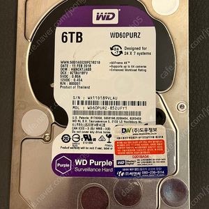 WD 6TB Purple 퍼플 HDD WD60PURZ