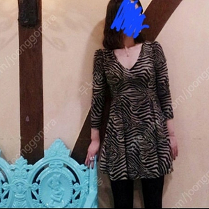 겨울용 지브라 패턴 원피스 프리사이즈