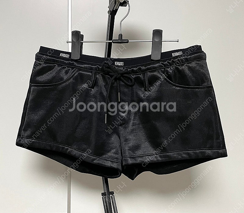 *텍달린새상품*보헤미안서울 로고밴딩쇼츠 팬츠 글로시블랙...--3