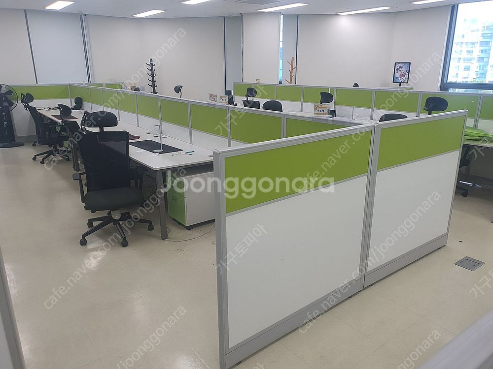 사무용책상 1600*800 이동서랍 투톤 우드파티션 시...--3