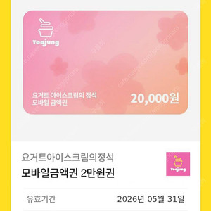 요아정 기프티콘 금액권 2만원 요거트아이스크림의정석