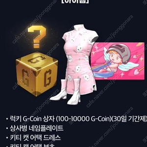배틀그라운드 키티캣 의상 + 상사병 네임플레이트 + G코인상자 쿠폰