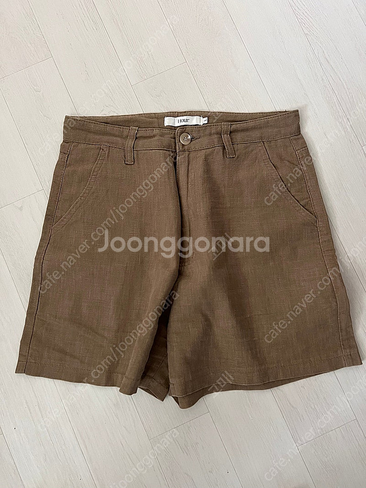 린넨 반바지 모카--0