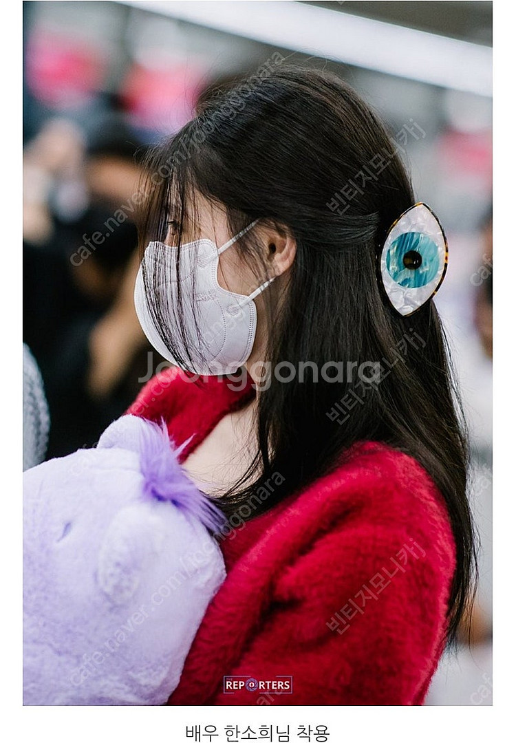 [쿠쿠수제뜨]블랙핑크 제니 착용 눈 헤어 집게핀--3