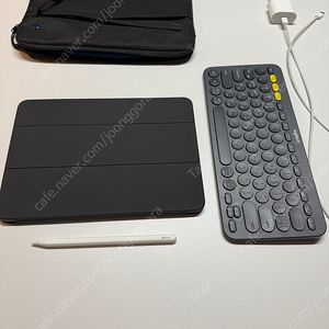 아이패드 프로 11 (2세대) 126G WiFi + 애플펜슬2 + 정품케이스+ 파우치(탐탁) + 로지텍 k380 풀세트 (상태 민트)