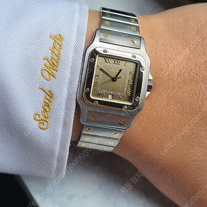 [정품] 까르띠에 산토스 입체 슬레이트 그레이다이얼 18K 콤비 LM 라지 2 (Cartier Santos Galbee Slate Grey Dial LM)