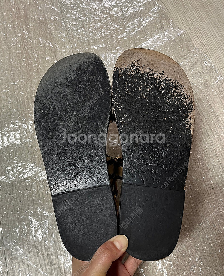 정품 샤넬 새틴 벨크로 플랫폼 샌들(230)--8