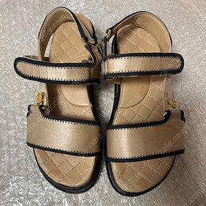 정품 샤넬 새틴 벨크로 플랫폼 샌들(230)