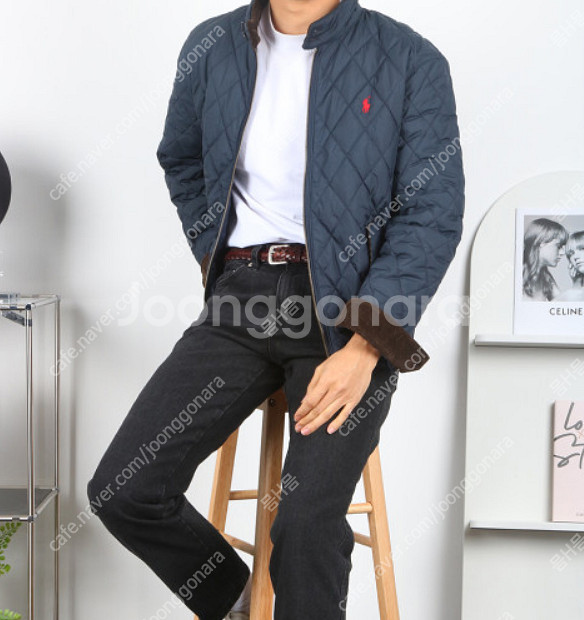 폴로 랄프로렌) 발수 퀼팅 블루종 자켓 L--1