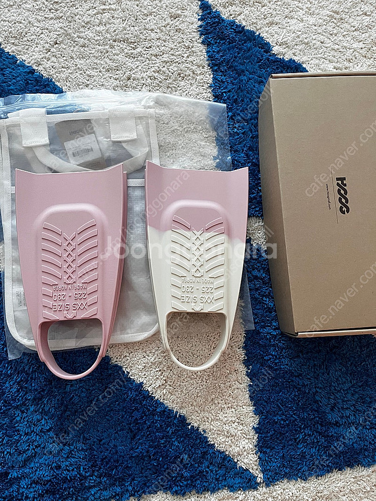 후그 수영 오리발 숏핀 피터핀 2xs 운포 가방 포함--1
