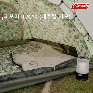 콜맨 투어링돔 LX 텐트, 힐링 체어, 침낭, 쿨러 내추럴 카모 세트