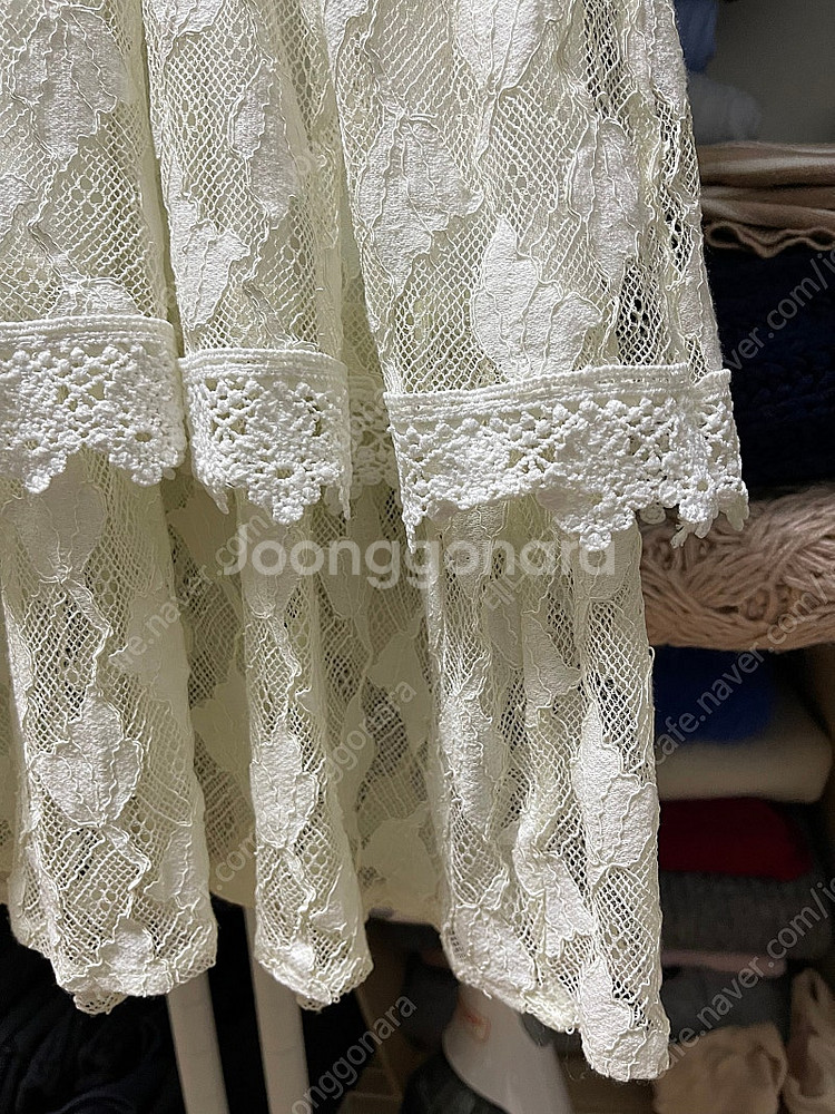 비침없는 아이보리 레이스원피스 미디원피스 55-66 셀...--7