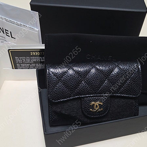 샤넬 클래식 똑딱이 카드지갑 금장