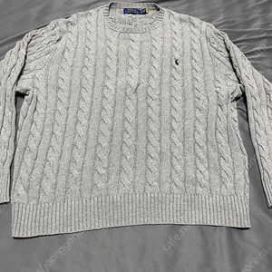 성인 남성 폴로 그레이 XL 꽈배기 케이블 니트 Polo Ralph Lauren 스웨터