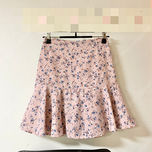 s사이즈ㅡ 연핑크 꽃무늬 치마 반바지/새거수준/큐롯/고무줄밴딩