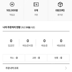 엘지트윈스 어패럴샵 적립금 102,000원