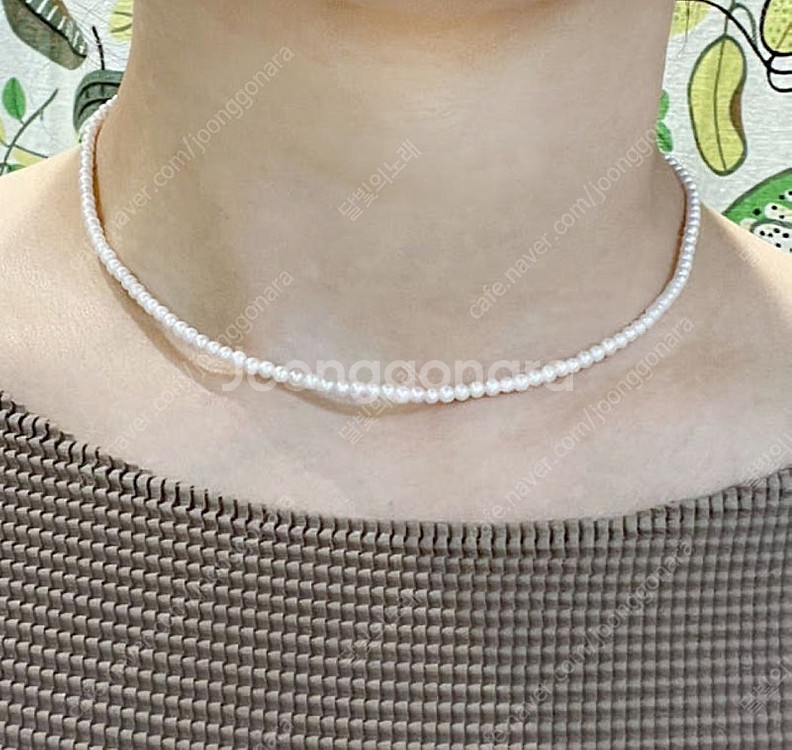 미니아코야 2~3mm 베이비아코야 진주 비즈 목걸이--1