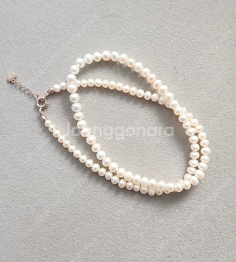 미니아코야 2~3mm 베이비아코야 진주 비즈 목걸이--8