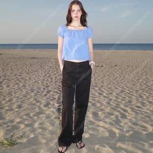 뉴진스 민지 착용 로클 로우클래식 블라우스 SHIRRING COTTON TOP_WATER DROP 새상품 S사이즈