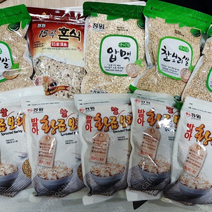 정원식품 발아곡물세트 잡곡세트 10봉 100%국내산 발아 황금찰보리, 찰보리쌀, 보리쌀, 겉보리쌀, 현미, 압맥, 15곡 혼식