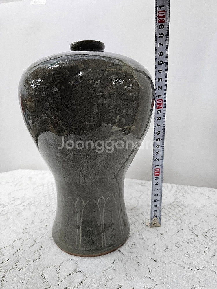 변산 위군섭 선생님의 삼강청자운학문매병 도자기 27x1...--2