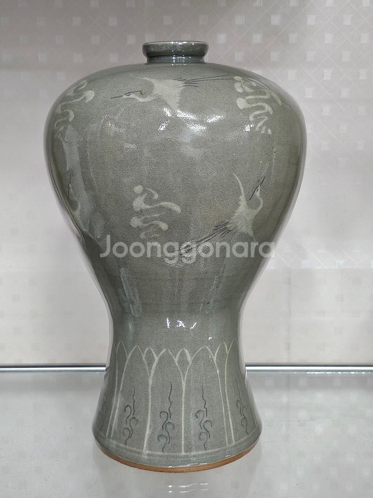 변산 위군섭 선생님의 삼강청자운학문매병 도자기 27x1...--5