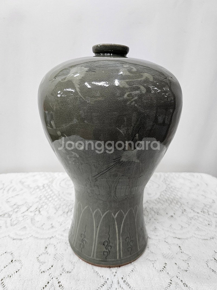 변산 위군섭 선생님의 삼강청자운학문매병 도자기 27x1...--8