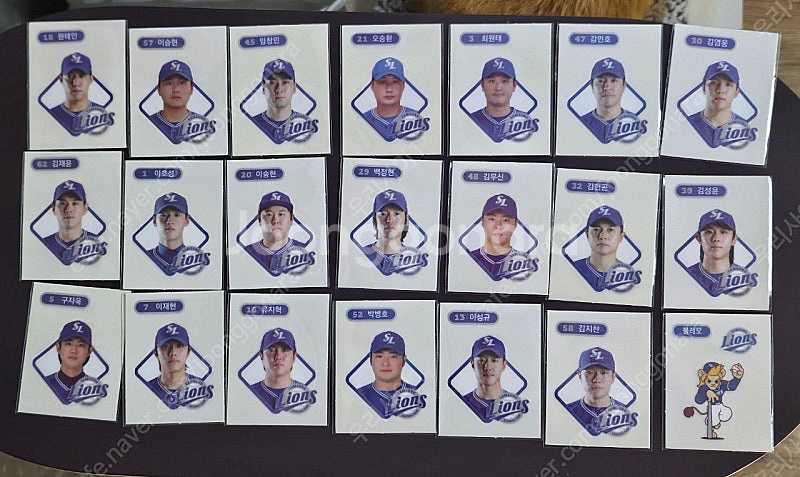 KBO 크보빵 띠부씰 시즌1 삼성 21장 전체--0