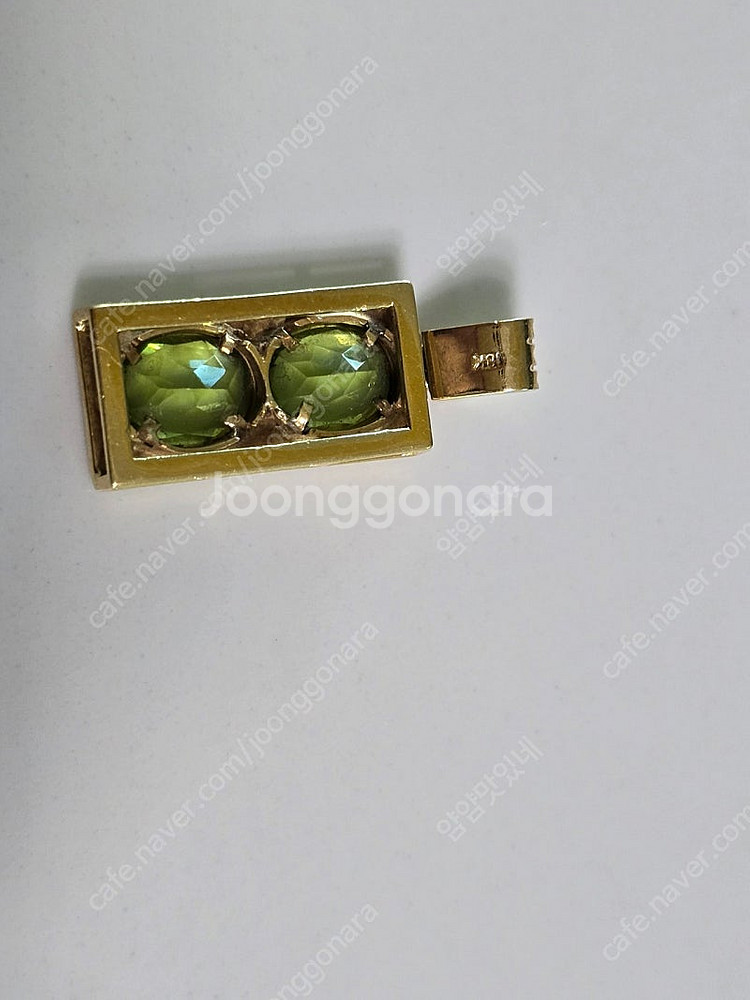 천연 페리도트 18k 금 목걸이 추 6.37g--4